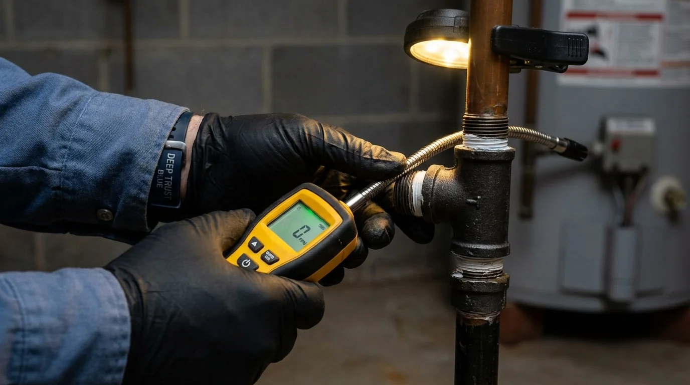 Gas leak detection with electronic sniffer by Johns Plumbing LLC in Duarte