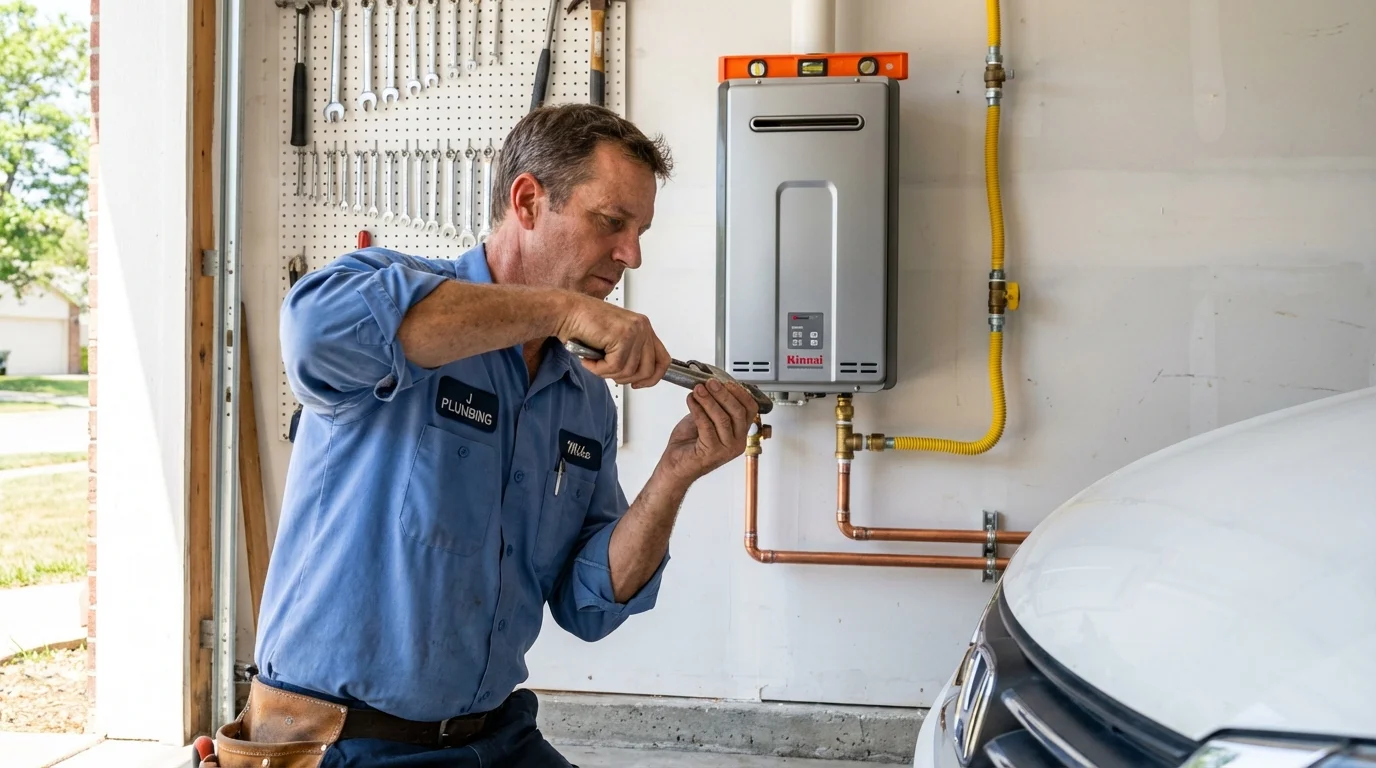 Tankless water heater installation by a Johns Plumbing LLC plumber in Duarte